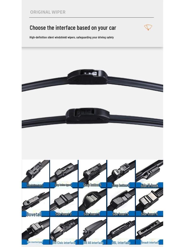 Mazda 6 Silent Frameless Front Wiper Blade with Original Rubber Strip