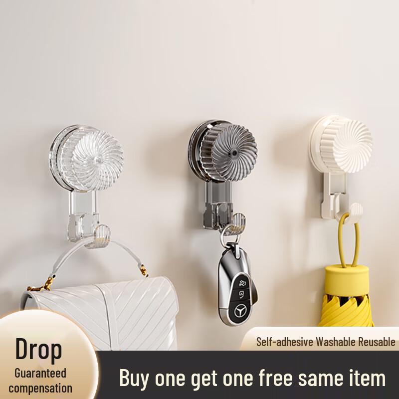 No-Drill Rotating Suction Cup Hooks - 2-Pack