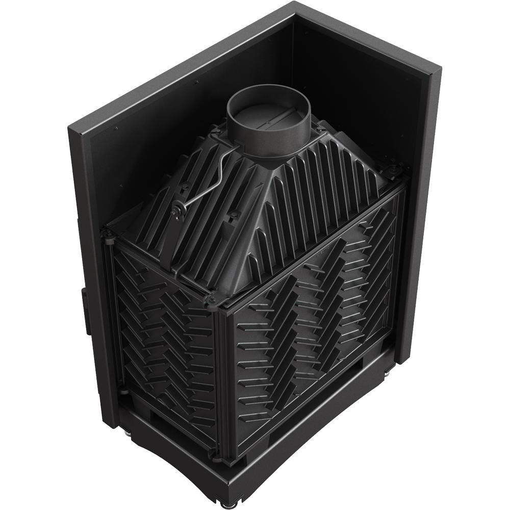 Cast iron fireplace KRATKI AMELIA DECO left 21 kW Ø 200
