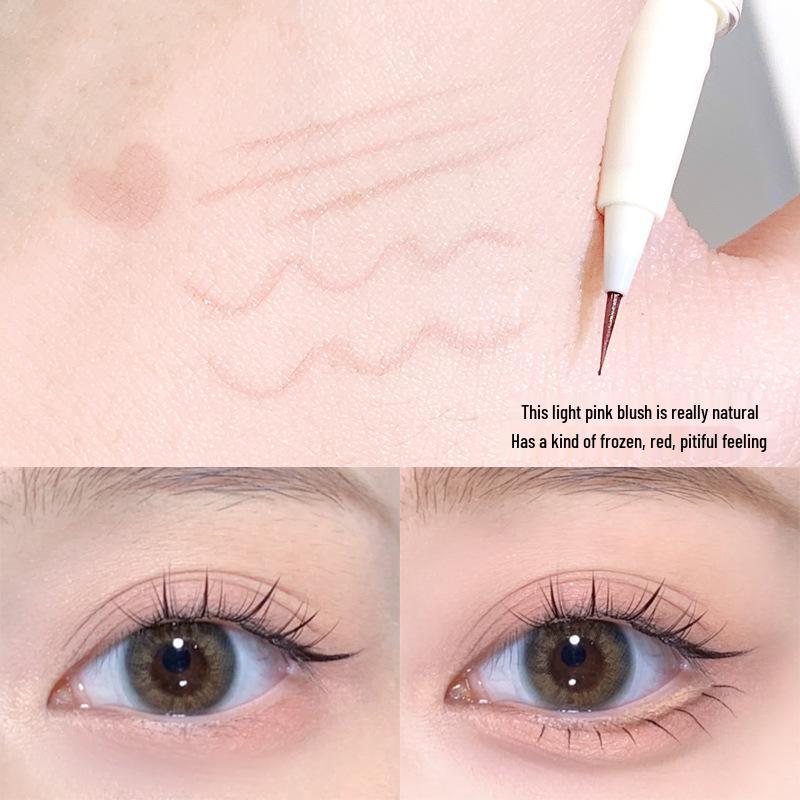 Xixi Cute Bear Soft Smooth Eyeliner: Automatic Rebound Brush, Under-Eye Highlight, Lower Lash Line, Multi-Use for Beginners.