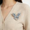Damen Brosche Schmetterlingsform Funkelnde Strass-Einlagen Anstecknadel für Anzug Kleid Pullover Schal Abzeichen Party Dating Accessoire