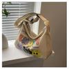 Canvas Bag Women's Large-capacity Bag New Fashion Cartoon Letter Casual Shoulder Messenger Bag
