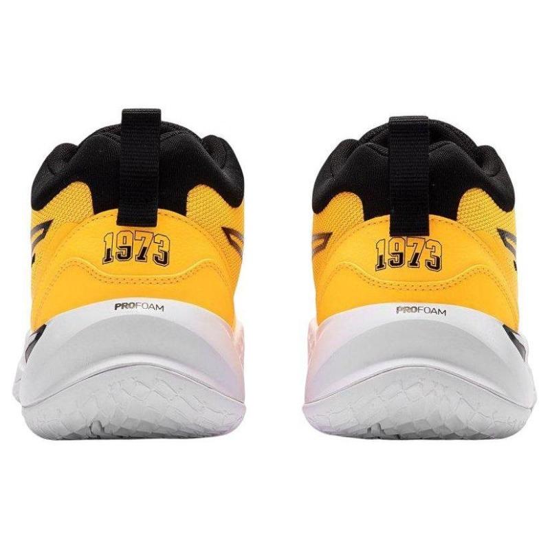 Puma Playmaker Pro Dylan Men Round Toe Lace-up Fabric Leather Non-slip Wear-resistant Low-top Basketball Shoes Yellow Black 377577-01