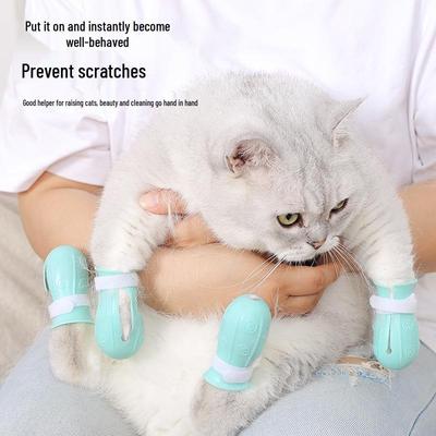 Copripiedi in Silicone per Bagno e Toelettatura del Gatto: Scarpe antigraffio, anti-morso, anti-pelo, resistenti all'acqua