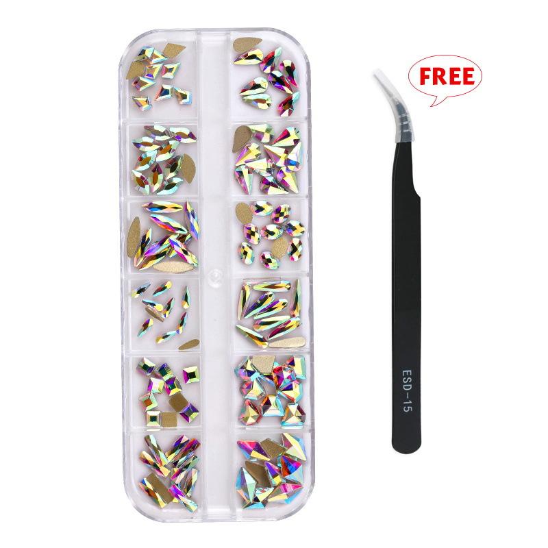 Direct Supply Of 12 Boxes Of Nail Diamonds, Special-Shaped Diamond Set Of 120 Pieces, And A Box Of Nail Diy Jewelry Accessories.