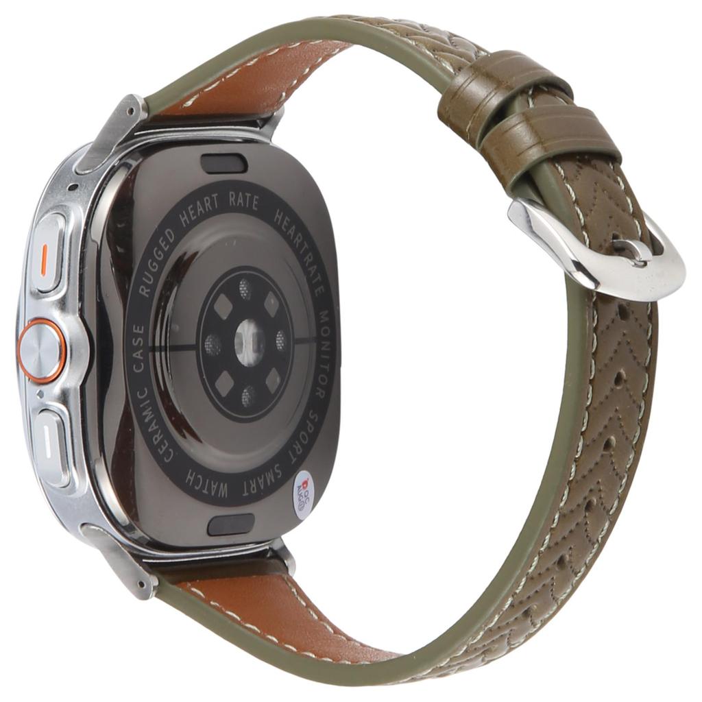 For Samsung Galaxy Watch Ultra 47mm Heart Pattern Embossed Watch Band Cowhide Leather Strap