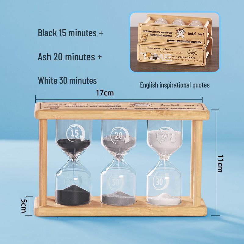 Bamboo & Wood Durable Hourglass Timer - Creative Design for High-End Decor