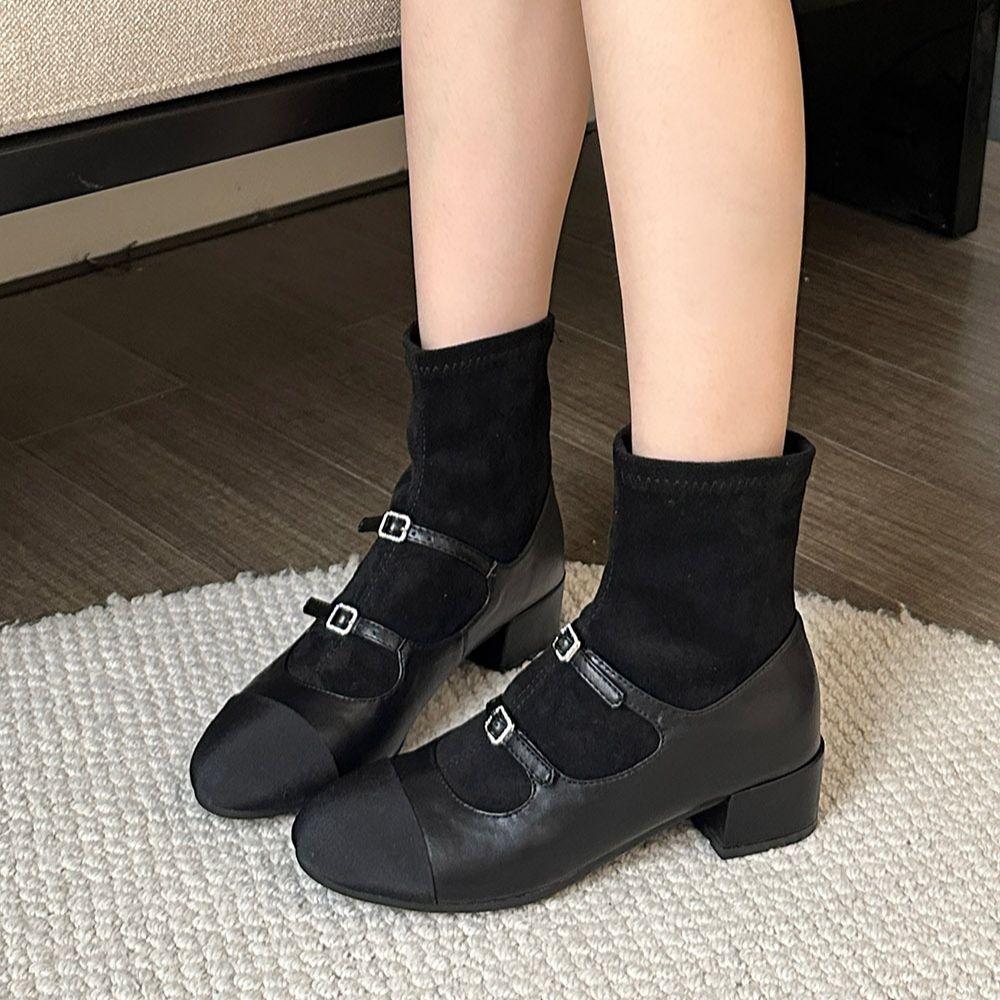 мода Черный Золотой Серебряный Модные женские ботильоны Носки Эластичные туфли Плоские — фото 7