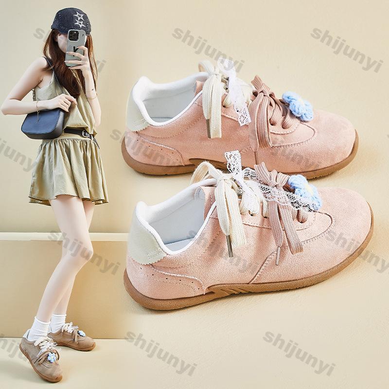 Fashion Women Shoes 2025 Spring New Fashion Breathable Non Slip Woman Sneakers Comfortable Lightweight Flower Lace Lace-up Casual Shoes