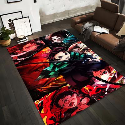 "Anime Style Carpet with Bold Colors and Action Character Design" Suitable for Use As an Anti-slip for Living Room Bedroom Sofas