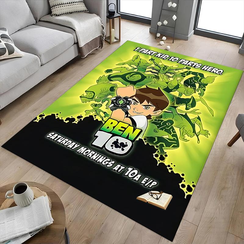 1pc Ben Hero Adventure Carpet for Playroom Bedroom Living Room Sofa Home Decor,kids Game Area Rug Non-slip Floor Mat Y730159