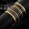 European-American Trendy Wide-Face Cuff Bracelet: Elegant, Smooth Metal, Multi-Layered, High-End Design.