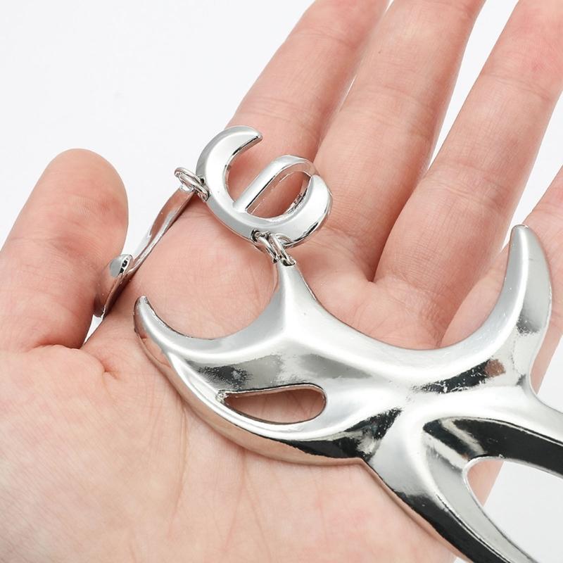 Luxuriöse Punk-Maske, flüssig, unregelmäßig, silberfarben, hohle Legierung, Gesichtskette, Accessoires für Damen und Herren, Partyschmuck