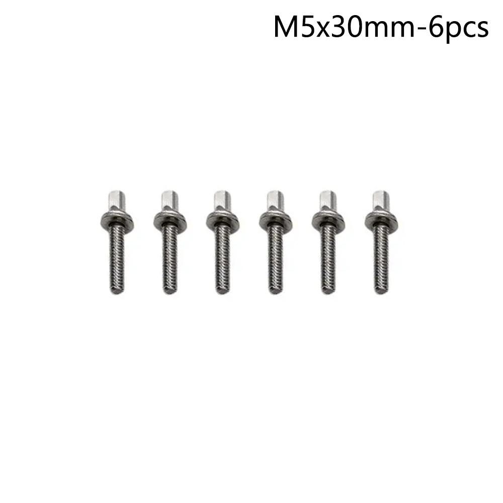 6Pcs with Washers Drum Tension Rods M5 Drum Tight Screw New Drum Lug Bolts for Jazz Drums Repair