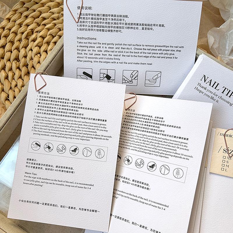 10Pcs Press-On Nail Packaging Display With Tie Bags Handmade False Nail Design Swatch Show Card Manicure Sample Display Salon
