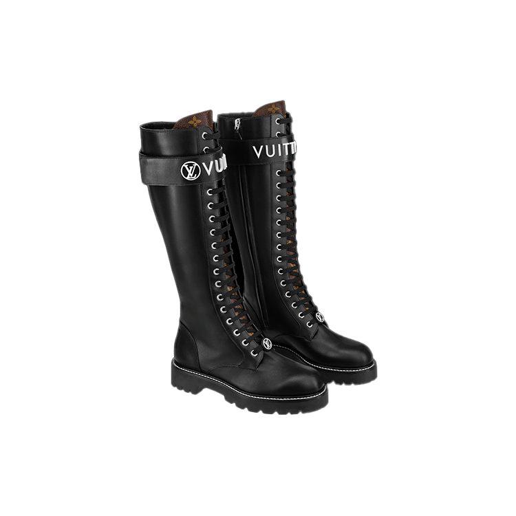 Louis Vuitton Territory Flat High Ranger Boots 'Black' Women's 1A9H1K