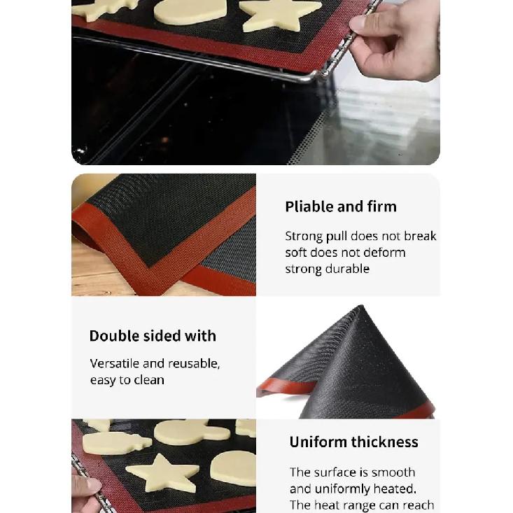 Silicone Baking Mat Sheet 30x40cm Reusable Baking Cookie Sheet Non-Stick Heat Resistant Baking Mat for Oven Grill Microwave