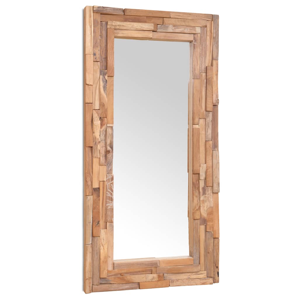 Decorative Teak Mirror 120 x 60 cm Rectangular