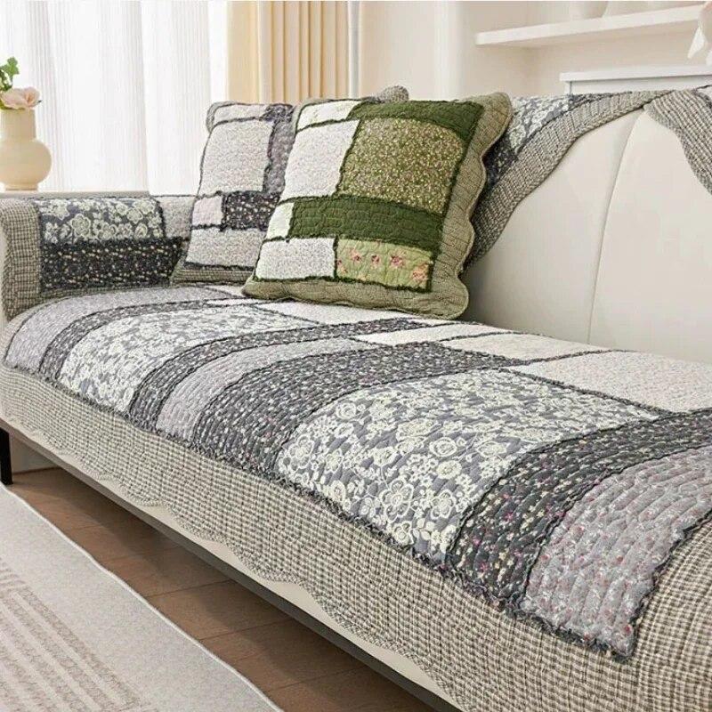 Four Seasons Universal Anti Slip Sofa Cushion Pastoral Style Cushion High Quality and High-end Leather Sofa Cover Cover