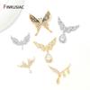 18K Gold Plated Brass Butterfly Charms For Necklace Making Findings,Inlaid Zircon Pendant Connector,Supplies For Jewelry
