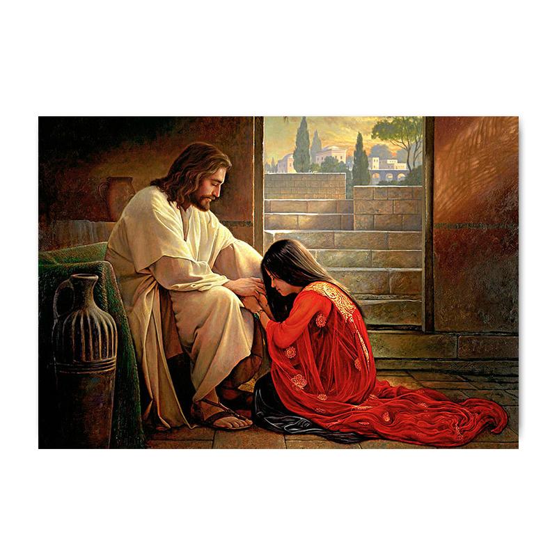 Jesus Series Christ Religious Belief Canvas Painting Posters and Prints Wall Art Pictures for Living Room Home Decoration
