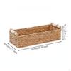 Rope Basket Vintage Rectangular Wooden Handles for Vanity Green