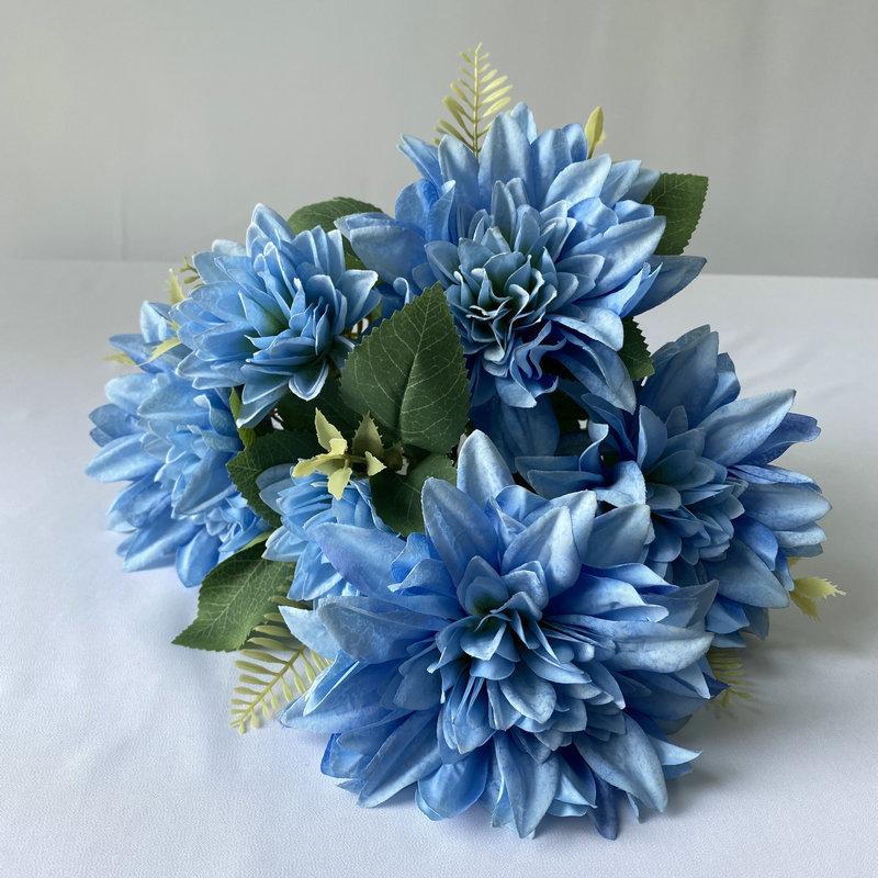 Oil Painting Dahlia Artificial Flower Wedding Decor With Silk Fabric For Photography And Home Display