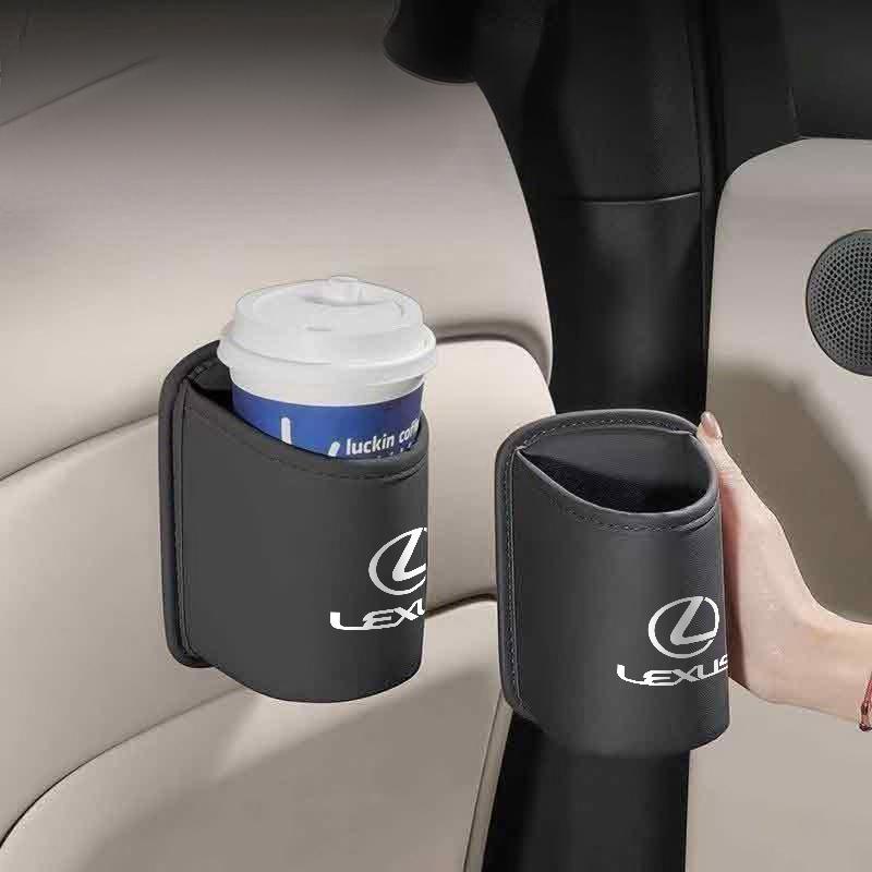 Car Seatback Water Cup Box Leather Mug Drinks Storage Bag Interior For Lexus UX250h RX450h CT200h RX400h NX300h RX350 RX300 JW3