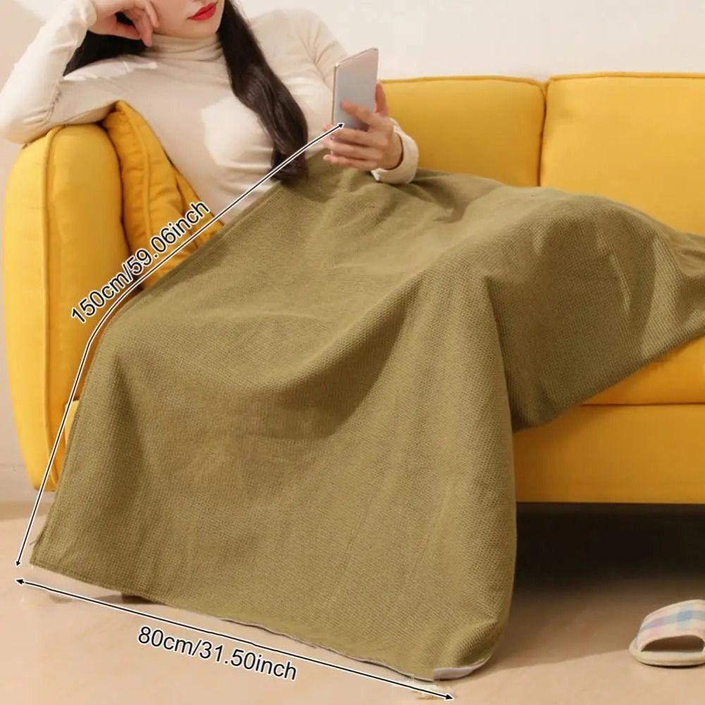 Wearable Electric Heated Blanket Zipper Closure Body Warmer Wrap Heating Large Shawl  Travel