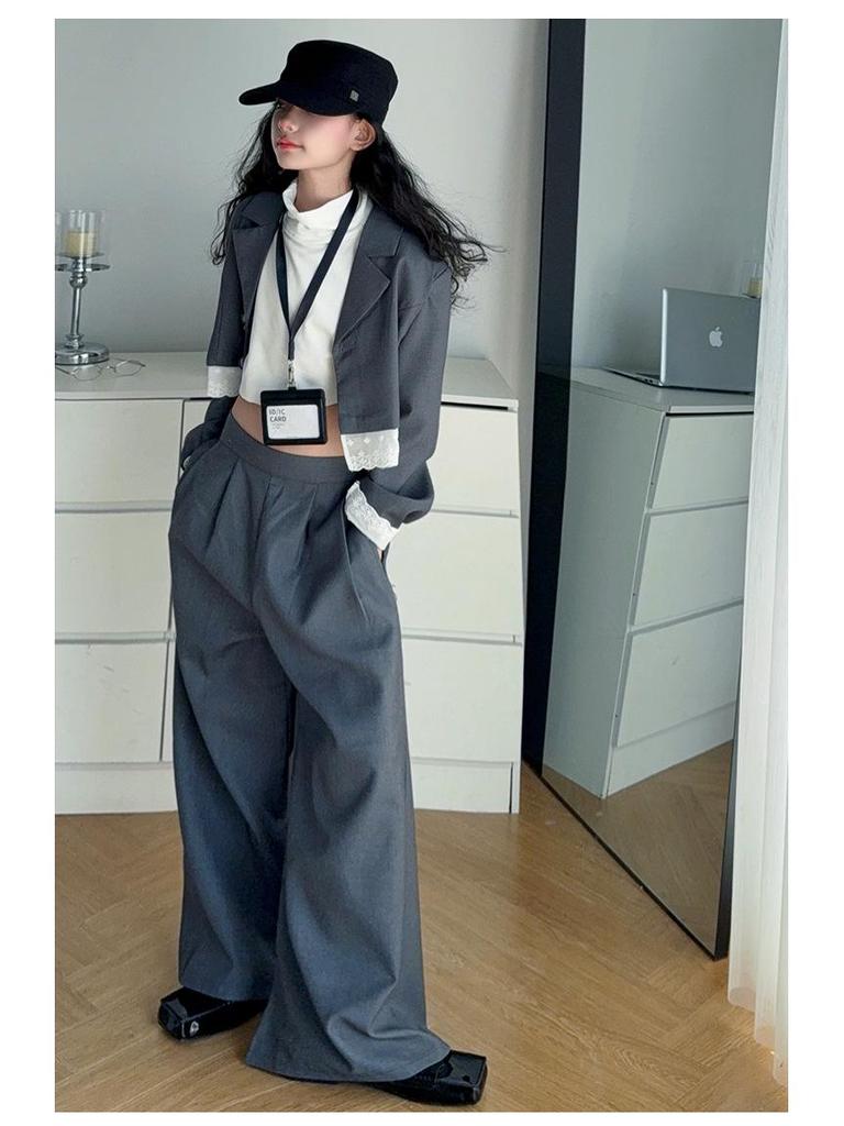 Herbst 2025 Mädchen Trendiger Lässiger Blazer Zweiteiler