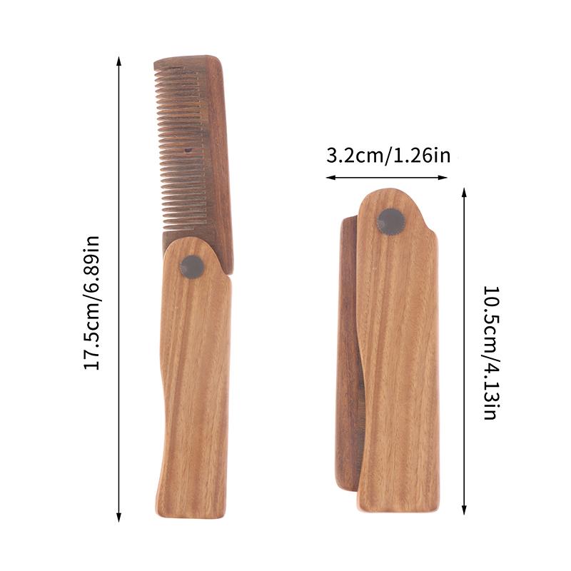 

Мужская карманная расческа складная деревянная расческа для бороды сандаловая расческа для волос для мужчин идеально подходит для использования с бальзамом для бороды