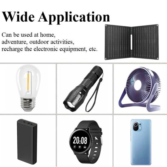Solar Panel Portable Phone Charger High-Power Output Scratch-Resistant IPX6 Waterproof Foldable Design Solar Panel Charger Power Bank