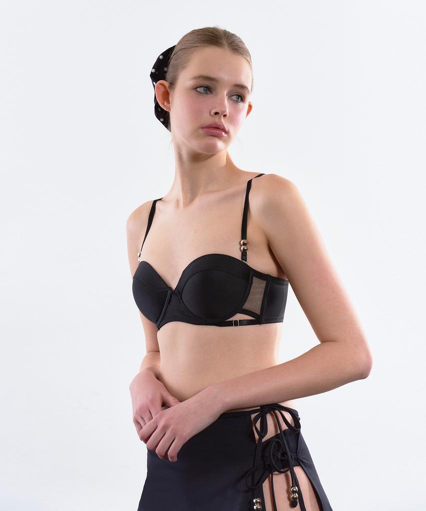 VINAJ Double Big Ball Half Cup Bikini Bra (Black)