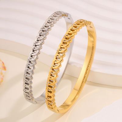 Heart-to-heart Matching Titanium Steel Women's Light Luxury, High-end, Fashionable and Versatile Love Bracelet