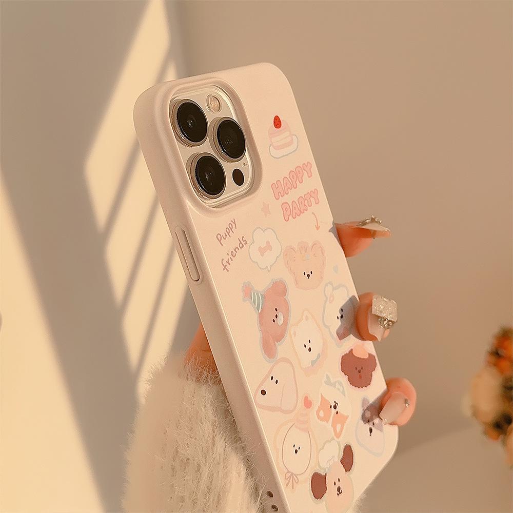 Fun Cartoon Puppy Avatar Suitable for 13 Apple 15 Mobile Phone Case IPhone 14 Promax Original 12 Film 16