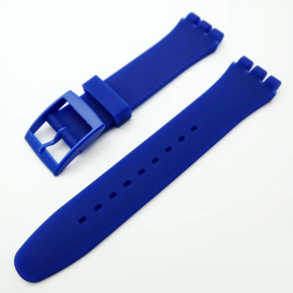 Correa de silicona impermeable para reloj Swatch, pulsera de goma suave para hombre y mujer, correa de repuesto de 16/17/19/20 mm.