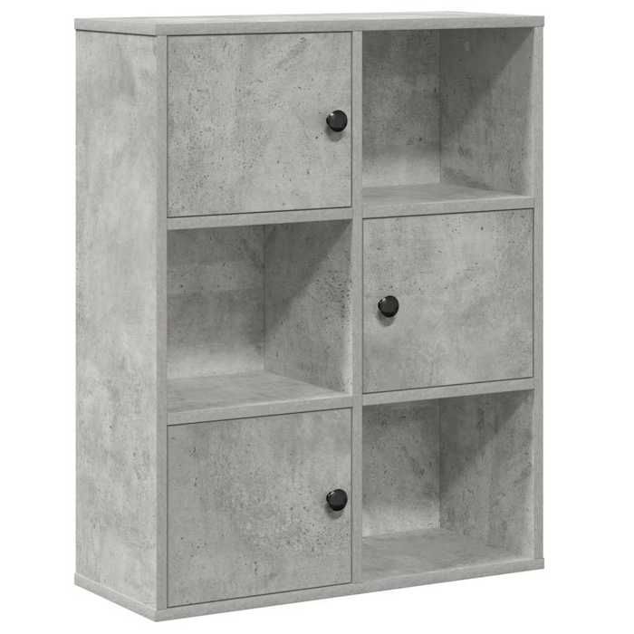 VidaXL Bibliothèque gris béton 60x24x76,5 cm bois d'ingénierie, étagère à livres, support de rangement, support à livres, 860385