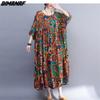 DIMANAF Plus Size Summer Dress Beach Casual Women Clothing Big 2022 New Dress Fashion Sundress