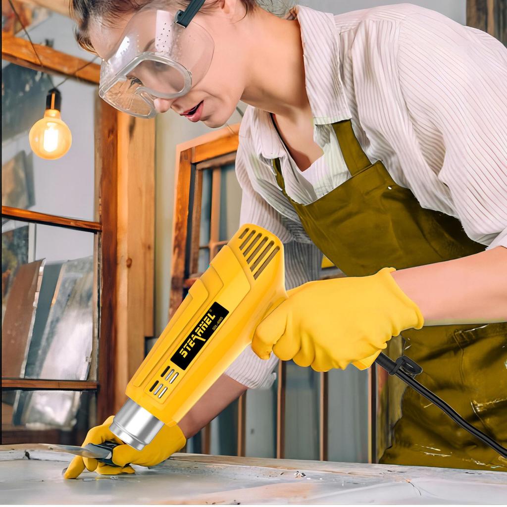 Portable Handheld Industrial Hot Air Heat Gun for DIY Electronics and Car Wrapping.
