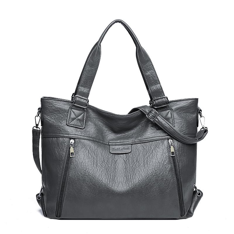 Soft Leather Handbag Women's Shoulder Crossbody Bag Large Capacity Tote Bag Mother's Bag