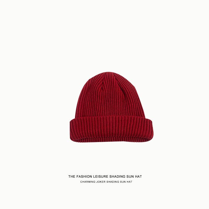 Big board knitted hat hip hop wool hat autumn and winter cold hat men show small face warm yuppie hat