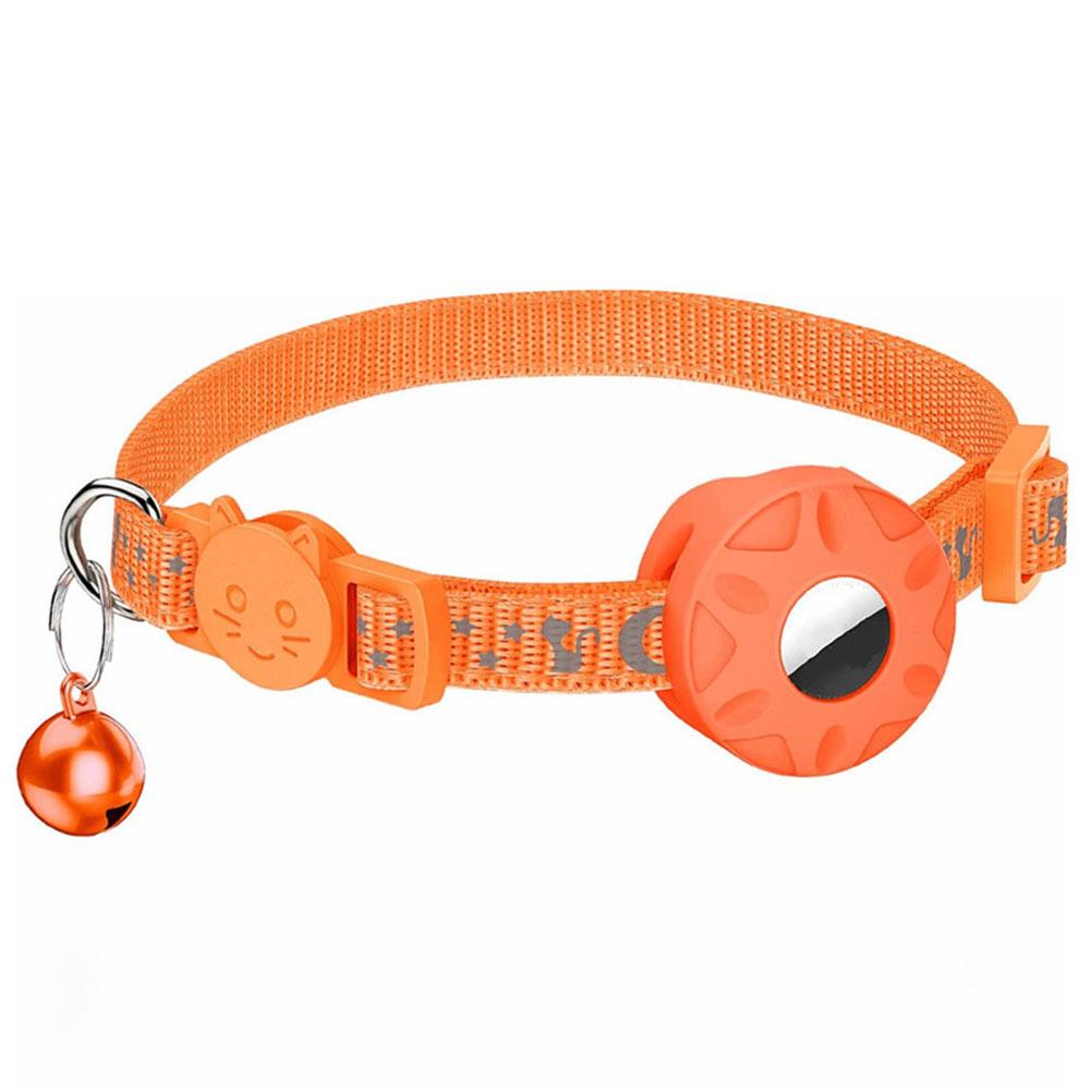 Verstellbares Anti-Verlust-Halsband Reflektierendes Stern-Mond-Katzen-Hundehalsband Airtag Haustierhalsband mit Glocke Niedliches Haustier-Katzen-Positionierungshalsband für Airtag Haustierhalsband