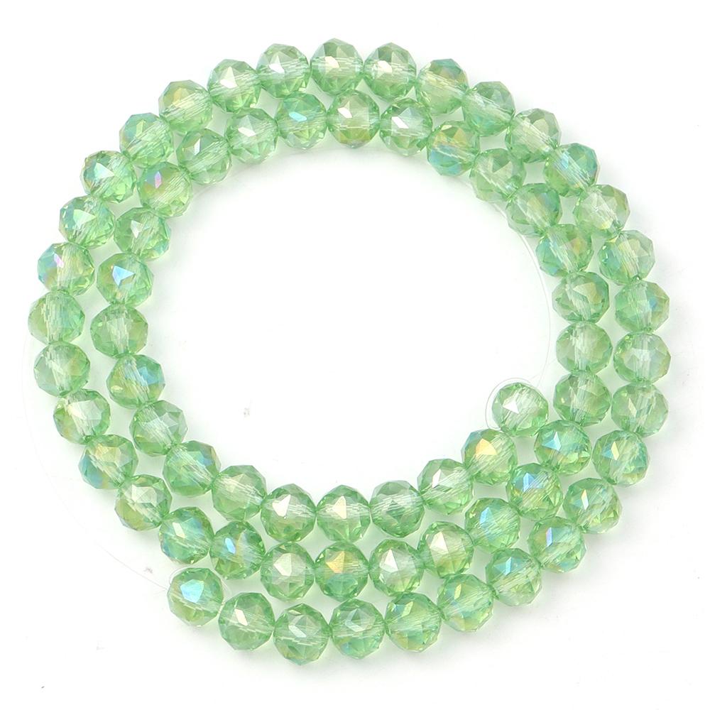 1 Strand 8mm Faceted Crystal Beads Transparent Colored Loose Spacer Round Glass Beads DIY Earrings Bracelet Jewelry Accessories