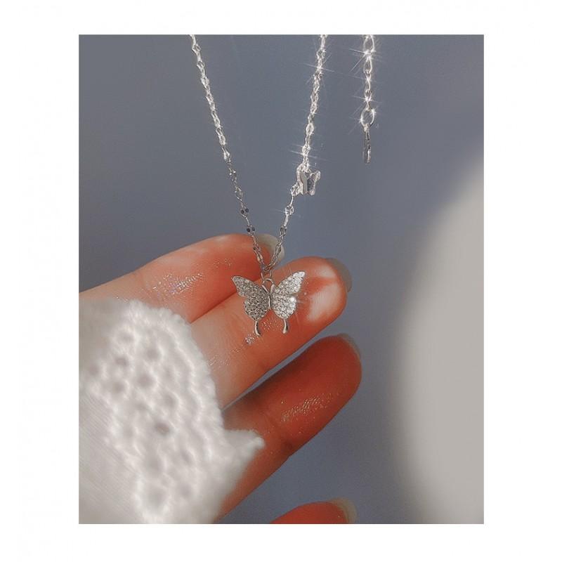 Butterfly Necklace Women Dainty Minimalist Clavicle Chain Trendy Light Luxury Choker Party Jewelry