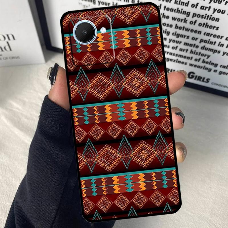 Tribal Ethnic Pattern For Realme C55 C75 C67 C63 C51 C61 C53 C35 C65 C71 11 12 13 14 Pro Plus GT6 GT7 15 Pro Case