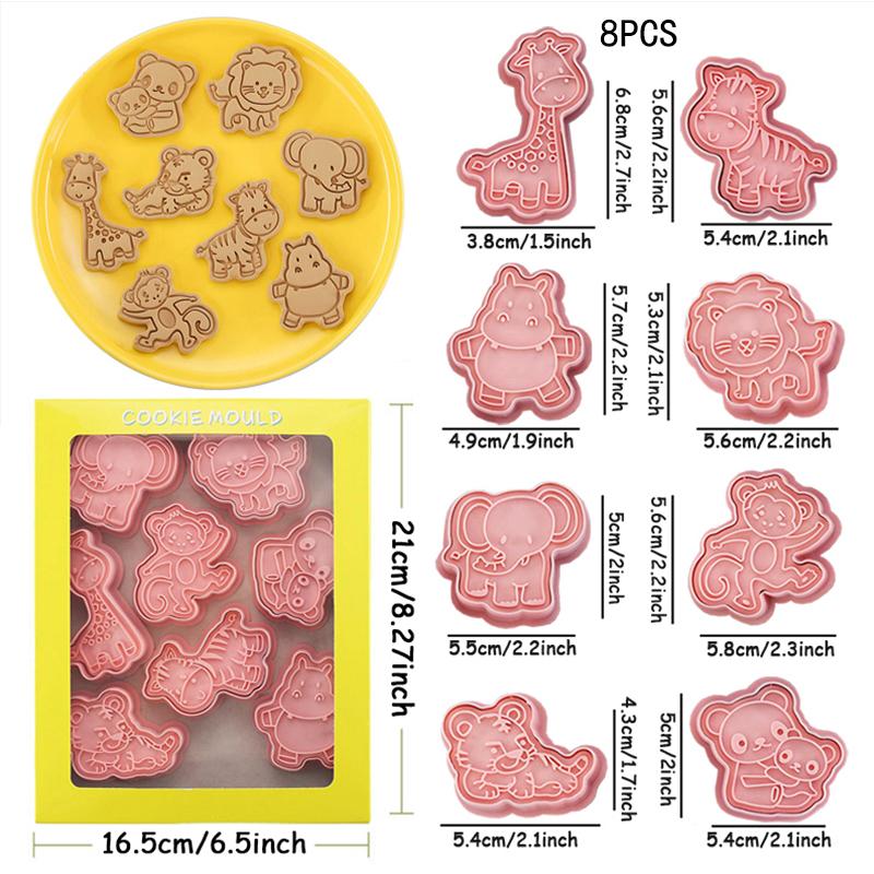 

8 шт./набор Форма для вырезания печенья в виде животных Инструмент для торта своими руками Украшение для вечеринки в джунглях на день рождения Использование для вечеринки в парке дикой природы