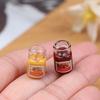 2PCS 1:12 Dollhouse Miniature Food Mini Strawberry Sauce Jam Honey Food Lemon Water For Doll Kitchen Toy Accessories
