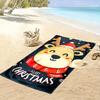 Cozy festive reindeer delight Print beach towel, quick drying, suitable for travel, outdoor sports, jogging, the beach and swimming, gift