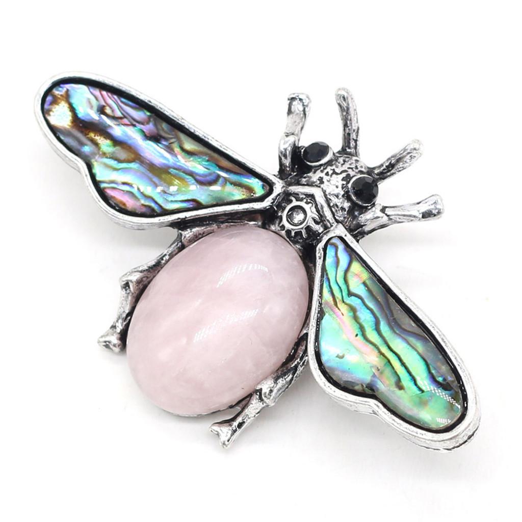 Classic Alloy Butterfly Brooch Pin With Faux Stone And Shell For Women Fashion Accessory