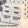 2026 New 1pc 3-Tier Desktop Organizer with Drawers, Plastic Storage Box for Stationery/School/Office Home Storage Supplies